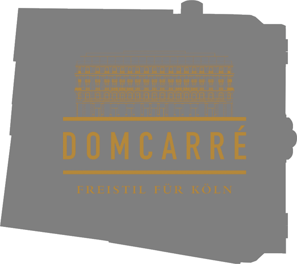 Logo des Kölner DomCarré auf grauem Hintergrund