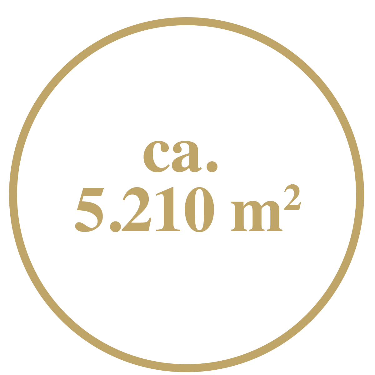 Goldener Kreis mit Größe der Handelsflächen im DomCarré: 5.210 Quadratmeter